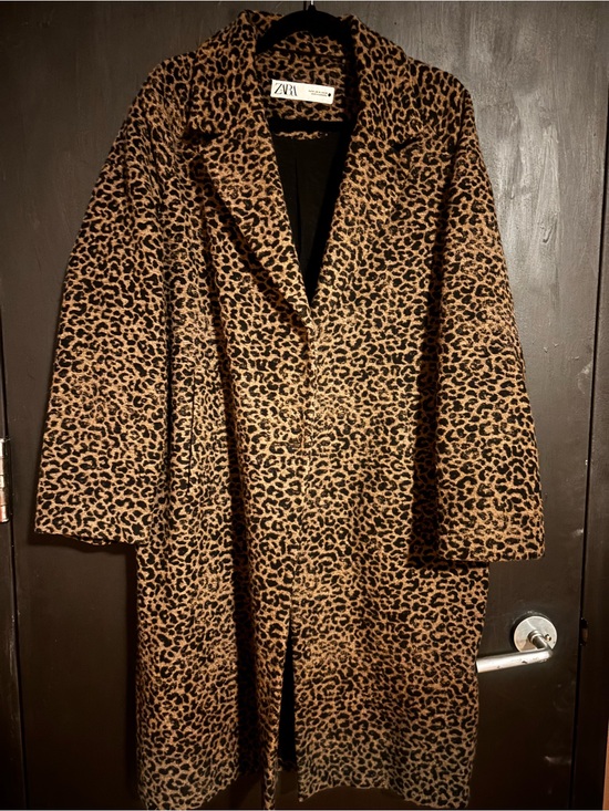 Zara Jackets & Blazers - ZARA Leopard Print Long Trench Coat - Brown/Black